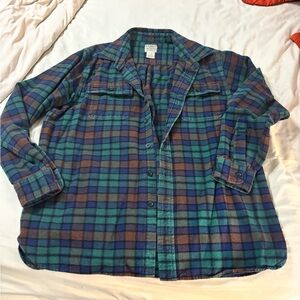 L.L. Bean Casual Plaid Shirt in Blue and Brown